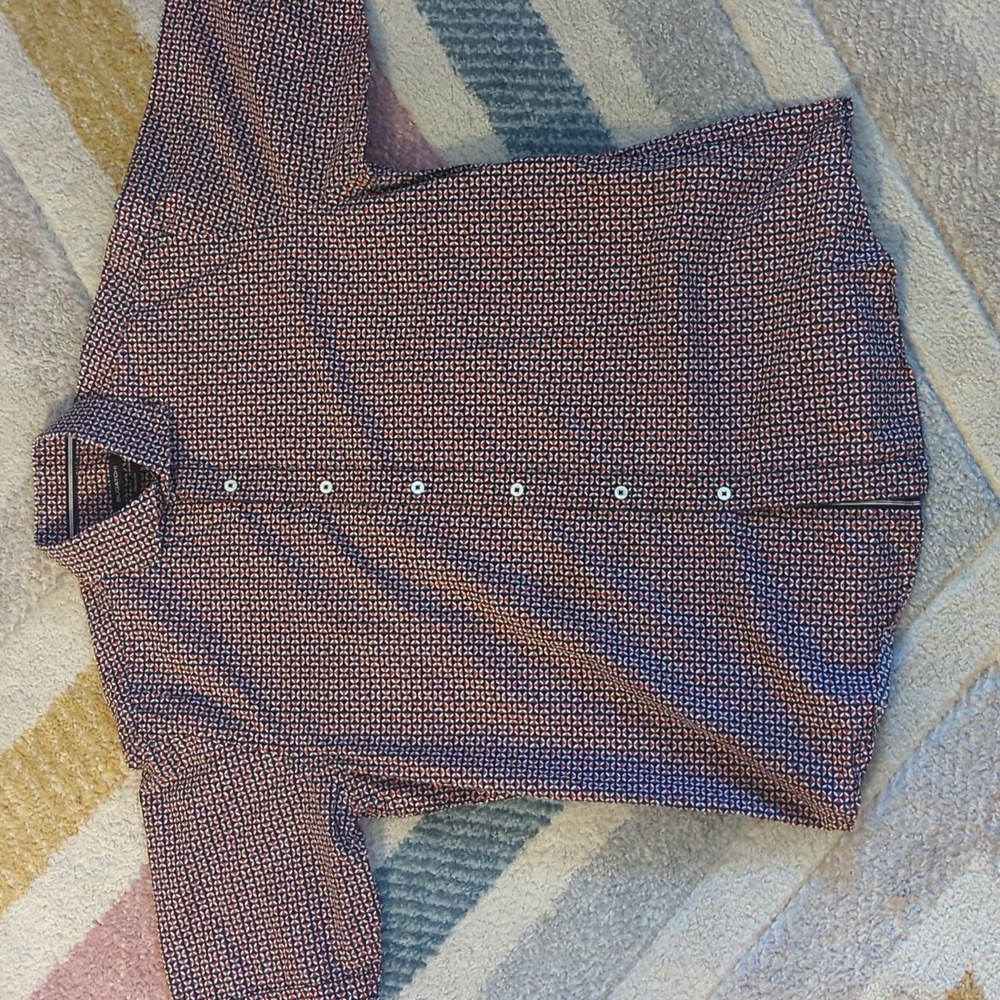 Red and Black Short Sleeve Button Down